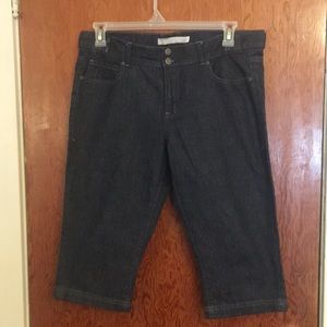 Dark Capri Jean Shorts